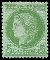 ** CERES DENTELE - 53    5c. Vert-jaune Sur Azuré, Bon Centrage, Très Frais Et TTB - 1871-1875 Ceres
