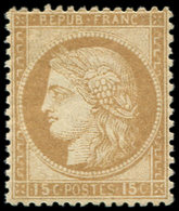 * CERES DENTELE - 55   15c. Bistre, Frais Et TB. C - 1871-1875 Cérès