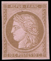 ** CERES DENTELE - 58b  10c. Brun Sur Rose, NON DENTELE, TTB. J - 1871-1875 Cérès