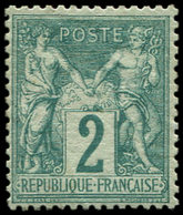 * TYPE SAGE - 62    2c. Vert, T I, G. Partiellement Altérée, Sinon Frais Et TB. C - 1876-1878 Sage (Type I)