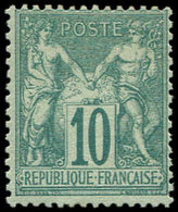 (*) TYPE SAGE - 65   10c. Vert, Gomme Altérée Et Non Originale, TB - 1876-1878 Sage (Typ I)