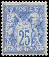 * TYPE SAGE - 68   25c. Outremer T I, Timbre Très RARE, Grande Fraîcheur, TTB, Certif. Calves - 1876-1878 Sage (Type I)