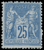 ** TYPE SAGE - 79   25c. Bleu, Dentelure Irrégulière, Sinon Frais Et TB - 1876-1878 Sage (Type I)