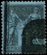 TYPE SAGE - 84    1c. Noir Sur BLEU De PRUSSE, Obl. TYPO, RR Et Superbe. C Et Br - 1876-1878 Sage (Type I)