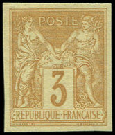 * TYPE SAGE - 86a   3c. Bistre-jaune, NON DENTELE, TB. J - 1876-1878 Sage (Typ I)