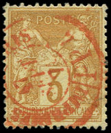 TYPE SAGE - 86    3c. Bistre-jaune, Obl. Cachet Rouge Des Imprimés, TB - 1876-1878 Sage (Type I)