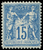 ** TYPE SAGE - 90f  15c. Bleu, FAUX De Châlons, TB - 1876-1878 Sage (Type I)