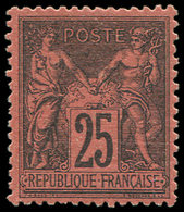* TYPE SAGE - 91   25c. Noir Sur Rouge, Très Bien Centré Et TB. J - 1876-1878 Sage (Type I)