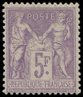 * TYPE SAGE - 95    5f. Violet Sur Lilas, Inf. Ch., Frais Et TB. J - 1876-1878 Sage (Type I)