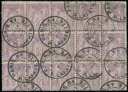 TYPE SAGE - 95    5f. Violet Sur Lilas, BLOC De 15 Obl. Càd 51/RUE LAFAYETTE 11/7/00, TB - 1876-1878 Sage (Type I)