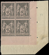 ** TYPE SAGE - 97   25c. Noir Sur Rose, BLOC De 4 Cdf, TB - 1876-1878 Sage (Type I)