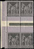 ** TYPE SAGE - 103b 10c. Noir Sur Lilas, BLOC De 4 Inter-galvano T I Et T II, Bdf, Frais Et TB - 1876-1878 Sage (Type I)