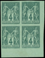 (*) TYPE SAGE - Granet 63 : 4c. Vert, BLOC De 4 Cdf, TB. C - 1876-1878 Sage (Type I)