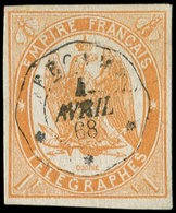 TELEGRAPHE - Télégraphe 3 : 1f. Orange, Obl. Càd FECAMP 4/4/68, TB/TTB. Br - Télégraphes Et Téléphones