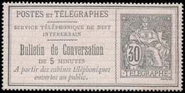 (*) TELEPHONE - Téléphone 8 : 30c. Noir Sur Lilas, TB - Télégraphes Et Téléphones