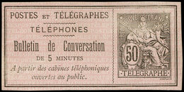 (*) TELEPHONE - Téléphone 9c : 50c. Noir Sur Rose, NON DENTELE, TB - Telegraphie Und Telefon