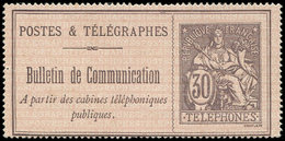 (*) TELEPHONE - Téléphone 17 : 30c. Sépia Sur Lilas, TB - Telegraphie Und Telefon