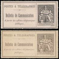 (*) TELEPHONE - Téléphone 17 : 30c. Sépia Sur Lilas, 2 Nuances Extrêmes, TB - Telegraphie Und Telefon