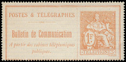 (*) TELEPHONE - Téléphone 19a : 1f. Rouge Sur Gris, TB - Telegraphie Und Telefon