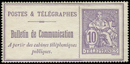 (*) TELEPHONE - Téléphone 22 : 10c. Violet, TB - Telegraphie Und Telefon