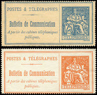 (*) TELEPHONE - Téléphone 24 Et 27 : 25c. Bleu Et 50c. Orange, TB - Télégraphes Et Téléphones