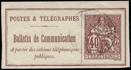 (*) TELEPHONE - Téléphone 26a : 40c. Brun-rouge, NON DENTELE, Obl., TB - Télégraphes Et Téléphones