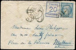 Let ALSACE-LORRAINE - Affranchissements Mixtes Avec France N°6 20c. Bleu, MIXTE Avec France N°37 Obl. GC 1125 Et Annulé  - Lettres & Documents