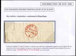 Let LETTRES SANS TIMBRE ET DOCUMENTS DIVERS - Cachet Rouge LEGION PIE IX/ETAT MAJOR Au Verso D'une LAC Du 23/6/48, TB - Autres & Non Classés