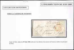 Let LETTRES SANS TIMBRE ET DOCUMENTS DIVERS - Cachet PP Rouge Sur LAC De Paris Du 29/6/48 Pour Un Détenu à La Caserne De - Autres & Non Classés