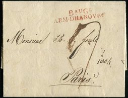 Let MARQUES POSTALES D'ARMEES - MP Rouge BauGl/ARM-D'HANOVRE Sur LAC De 1812, TB - Armeestempel (vor 1900)