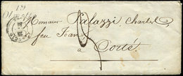 Let OBLITERATIONS PAR DEPARTEMENTS - 19/CORSE Cursive 19/OLMETTO Sur LAC, Càd T15 AJACCIO 23/(6/46), TB - 1849-1876: Période Classique