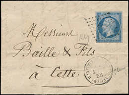 Let OBLITERATIONS PAR DEPARTEMENTS - 33/HERAULT N°14A Obl. PC 687 S. LAC, Càd MONTPELLIER A CETTE/(4 Conv) (15)/3/58, TB - 1849-1876: Klassik