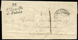 Let OBLITERATIONS PAR DEPARTEMENTS - 33/HERAULT Cursive 33/ST BAUZILLE/DE-PUTOIS Sur Petite LAC, Càd T15 MONTPELLIER 4/4 - 1849-1876: Période Classique