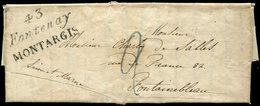 Let OBLITERATIONS PAR DEPARTEMENTS - 43/LOIRET Cursive 43/Fontenay/MONTARGIS Sur LAC De 1826, TTB - 1849-1876: Période Classique