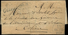 Let OBLITERATIONS PAR DEPARTEMENTS - 43/LOIRET Cursive 43/OLIVET Sur LAC, Càd T13 ORLEANS 15/10/(38), TB - 1849-1876: Période Classique