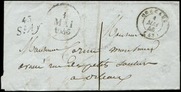 Let OBLITERATIONS PAR DEPARTEMENTS - 43/LOIRET Cursive 43/ST.AY Sur LAC, Càd T15 ORLEANS 1/5/46, TB - 1849-1876: Période Classique