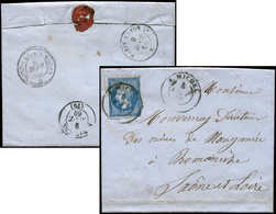 Let COMTE DE NICE Et DUCHE DE SAVOIE - Oblitérations Sur Timbres Français N°14A Touché Obl. Càd Sarde S. MICHEL 8/9/60 S - 1849-1876: Période Classique