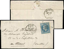 Let BALLONS MONTES - N°29B Obl. Etoile 18 S. LAC, Càd R. D'Amsterdam 23/9/70, Arr. LE MANS 21/10, TB. LA VILLE De FLOREN - Krieg 1870