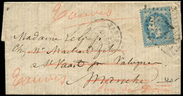 Let BALLONS MONTES - N°29B Obl. GC 3877 S. LAC, Càd PARIS 30/9/70, Lettre Réexp. De St Vaast Le 16/10 Pour Le Puy De Dôm - Krieg 1870