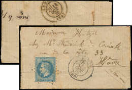 Let BALLONS MONTES - N°29B Obl. Etoile S. LSC, Càd PARIS 2/10/70, Arr. LE HAVRE 14/10, TB. L'ARMAND BARBES - Krieg 1870
