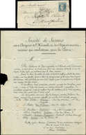 Let BALLONS MONTES - N°37 Obl. Etoile 18 S. Circulaire De La "SOCIETE De SECOURS Aux Citoyens De L'Hérault Et Des Départ - Krieg 1870