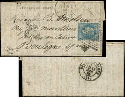Let BALLONS MONTES - N°29B Obl. Etoile 24 S. DEPECHE BALLON N°12, Càd R. De Cléry 6/12/70, Arr. BOULOGNE-S-MER 13/12, TB - Guerre De 1870