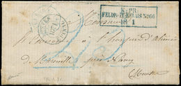 Let Guerre De 1870 -  Cachet Bleu K:PR:/FELDPOST.RELAIS N°66/18 1 Sur LAC D'Hardancourt Du 14/1/71, Càd Ondulé Bleu RAMB - Guerre De 1870