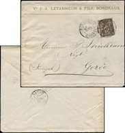 Let DESTINATIONS - N°97 Obl. Càd Bordeaux S. Env., Arr. SENEGAL GOREE 18/4/92, TB - 1877-1920: Période Semi Moderne