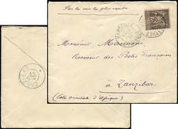 Let DESTINATIONS - N°97 Obl. Càd Marseille 15/6/98 S. Env. Contenant Une Commande De Timbres De Zanzibar, Arr. ZANZIBAR  - 1877-1920: Période Semi Moderne