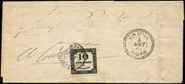 Let LETTRES ET OBLITERATIONS D'ALGERIE - Taxe N°2 Obl. Càd T15 CONSTANTINE 4/8/62 Sur LSC, Càd AIN-BEIDA 3/8/62, Superbe - 1849-1876: Klassik