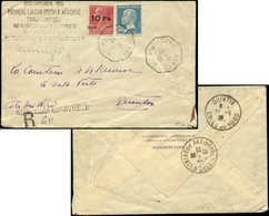 Let POSTE AERIENNE - 3   10Fr. Sur 90c. Rouge, Berthelot, "ILE De FRANCE" + Poste N°181 Obl. Càd Octog. NEW-YORK AU HAVR - 1927-1959 Ungebraucht