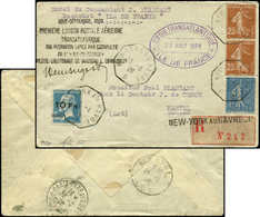 Let POSTE AERIENNE - 4   10Fr. Sur 1f.50 Bleu, Pasteur, "ILE DE FRANCE" + Poste N°205 Et 235 PAIRE, Obl. Càd Octog. NEW- - 1927-1959 Ungebraucht