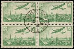 POSTE AERIENNE - 14  50f. Vert-jaune, BLOC De 4 Obl. R. De Provence 16/5/36, TB - 1927-1959 Ungebraucht