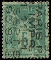 (*) PREOBLITERES - 15  Sage,  5c. Vert, 11 SEPT, TB. C - 1893-1947